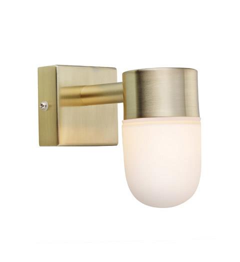 Markslöjd Menton kinkiet 1x18W złoty szczotkowany/biały 106374