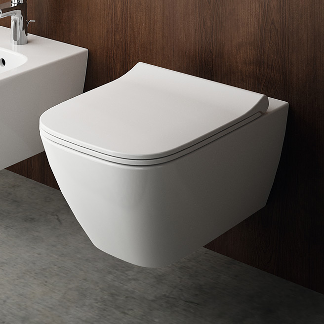 Geberit Smyle Square zestaw miska z deską wisząca bez kołnierza biały 500.683.00.2 - Wysyłka w 24h