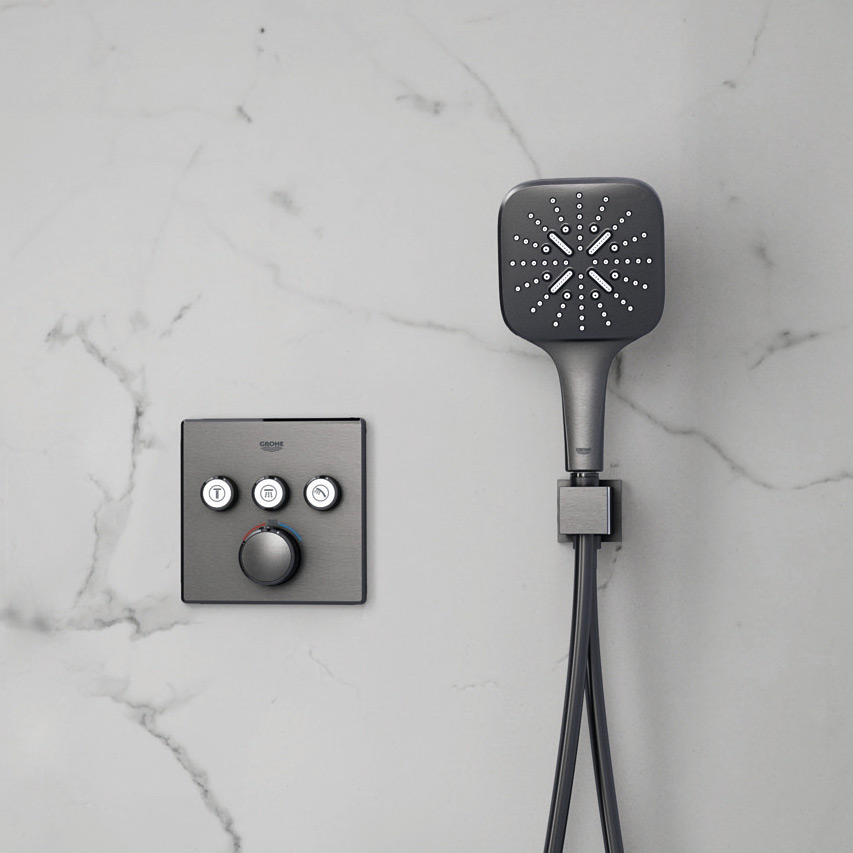Grohe Euphoria Cube przyłącze kątowe z uchwytem ścienne brushed hard graphite 26370AL0 - Wysyłka w 24h