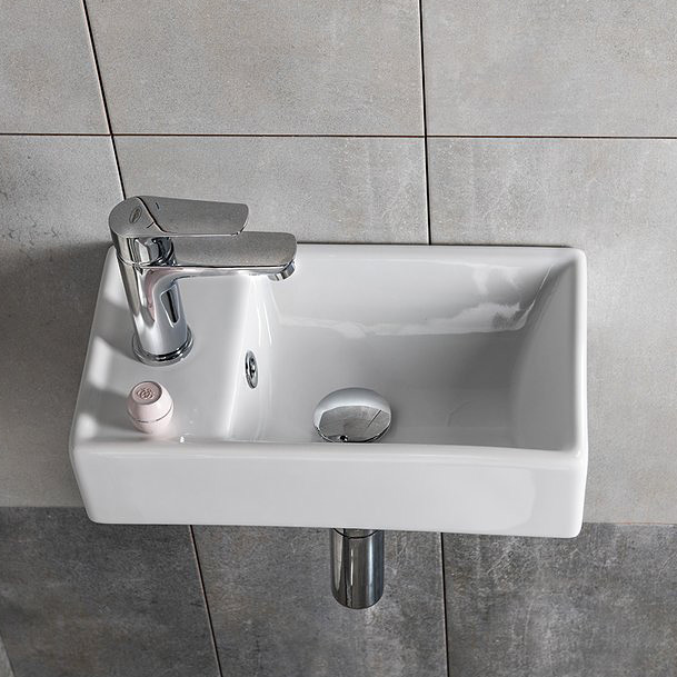 Sapho Minos umywalka 40x22 cm mała lewa biały połysk 4759