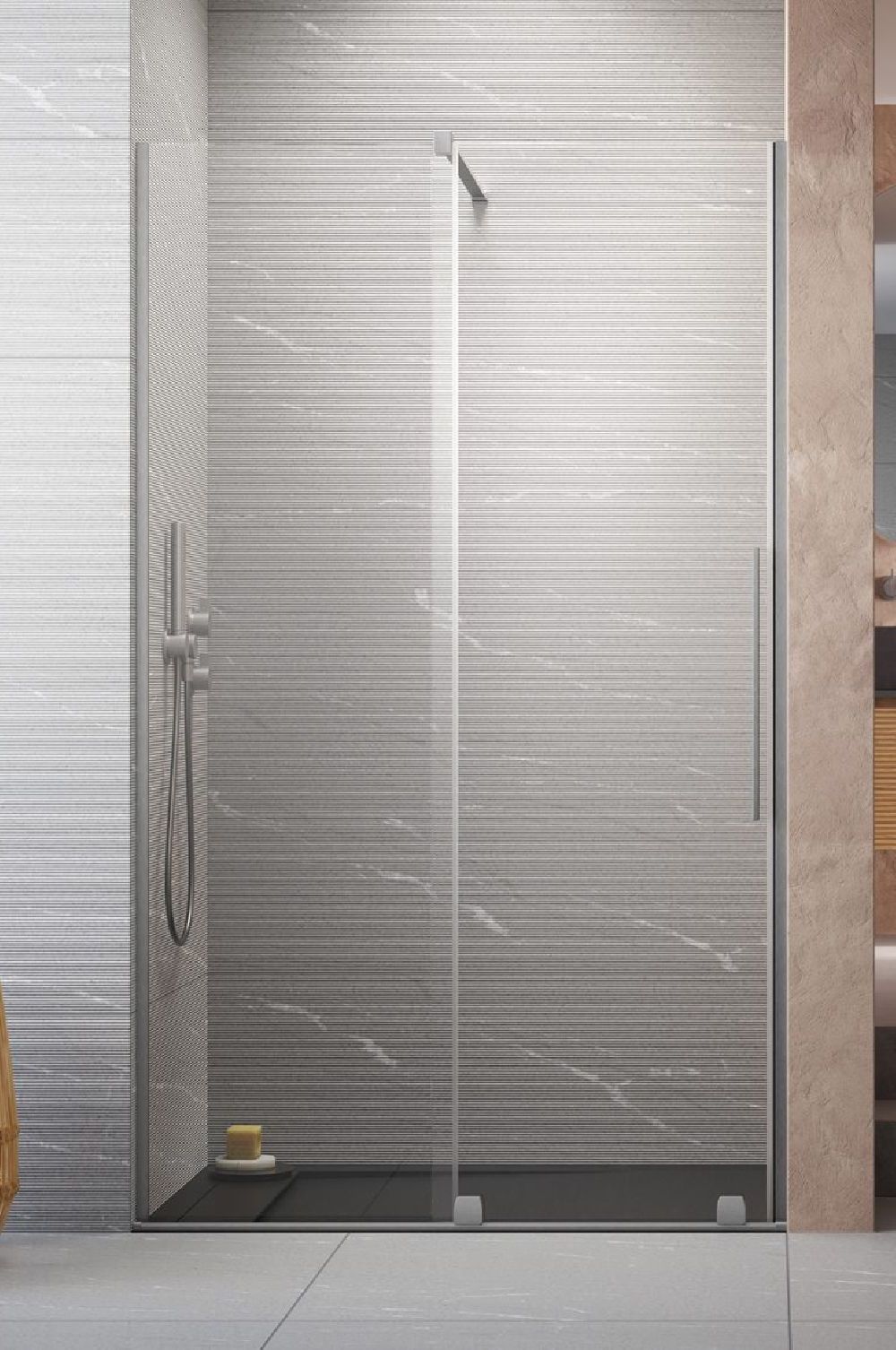 Radaway Furo Brushed Nickel DWJ drzwi prysznicowe 62,2 cm lewe nikiel szczotkowany/szkło przezroczyste 10107622-91-01L