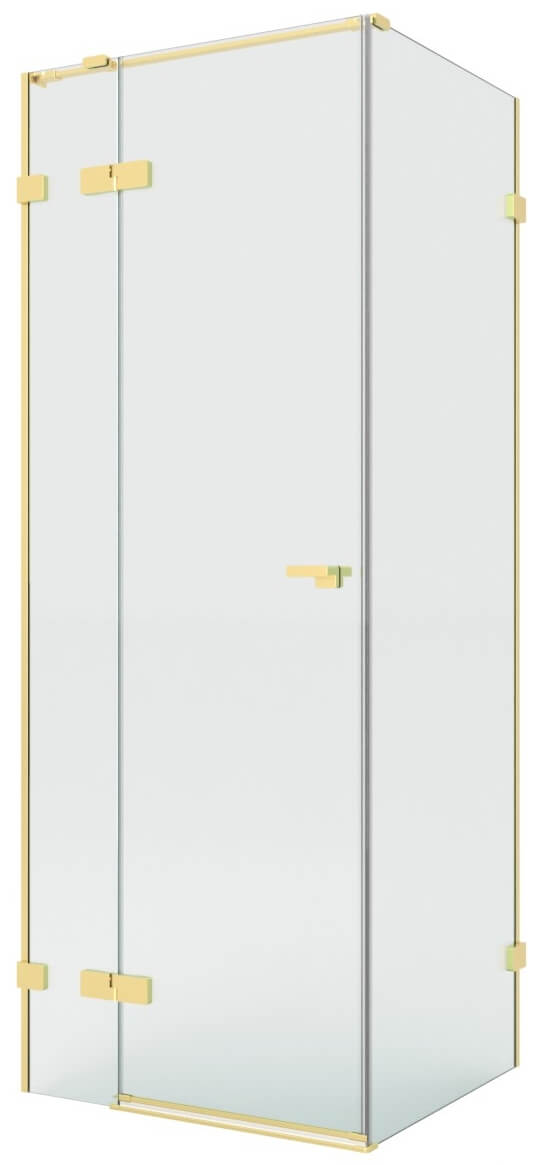 New Trendy Eventa Gold Brushed kabina prysznicowa 110x70 cm prostokątna lewa złoty szczotkowany/szkło przezroczyste EXK-8259