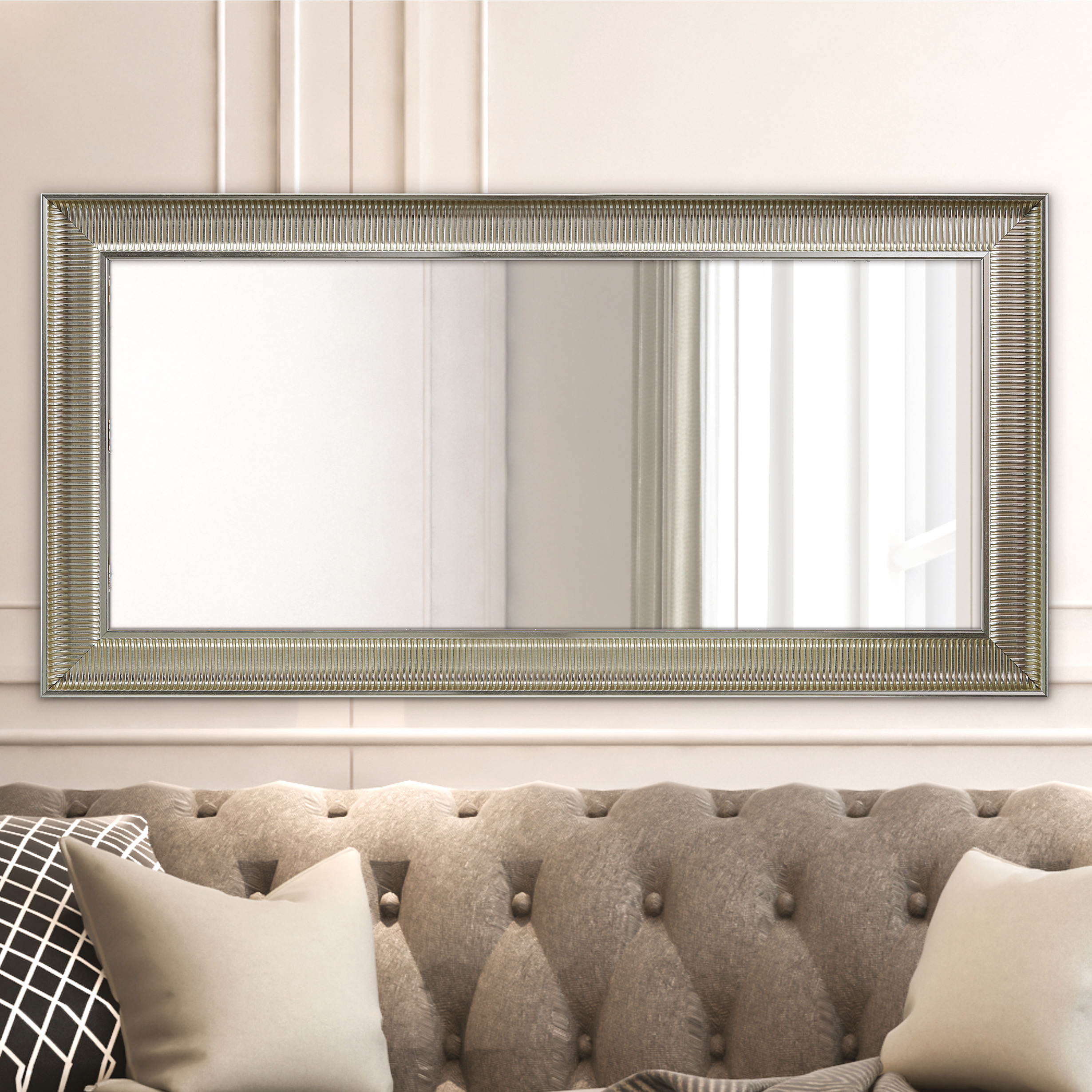 Ars Longa Arezzo lustro 87 cm kwadratowe srebrne AREZZO7070-S