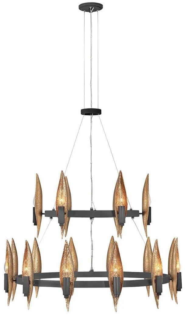 Quintiesse Willow lampa wisząca 18x40 W ekskluzywne złoto/węglowa czerń QN-WILLOW18-CBK