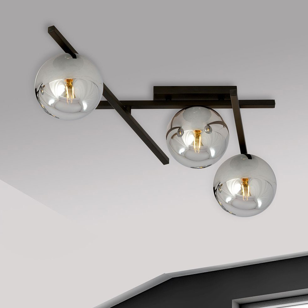 Emibig Smart lampa podsufitowa 3x10 W czarna-grafitowa 1104/3