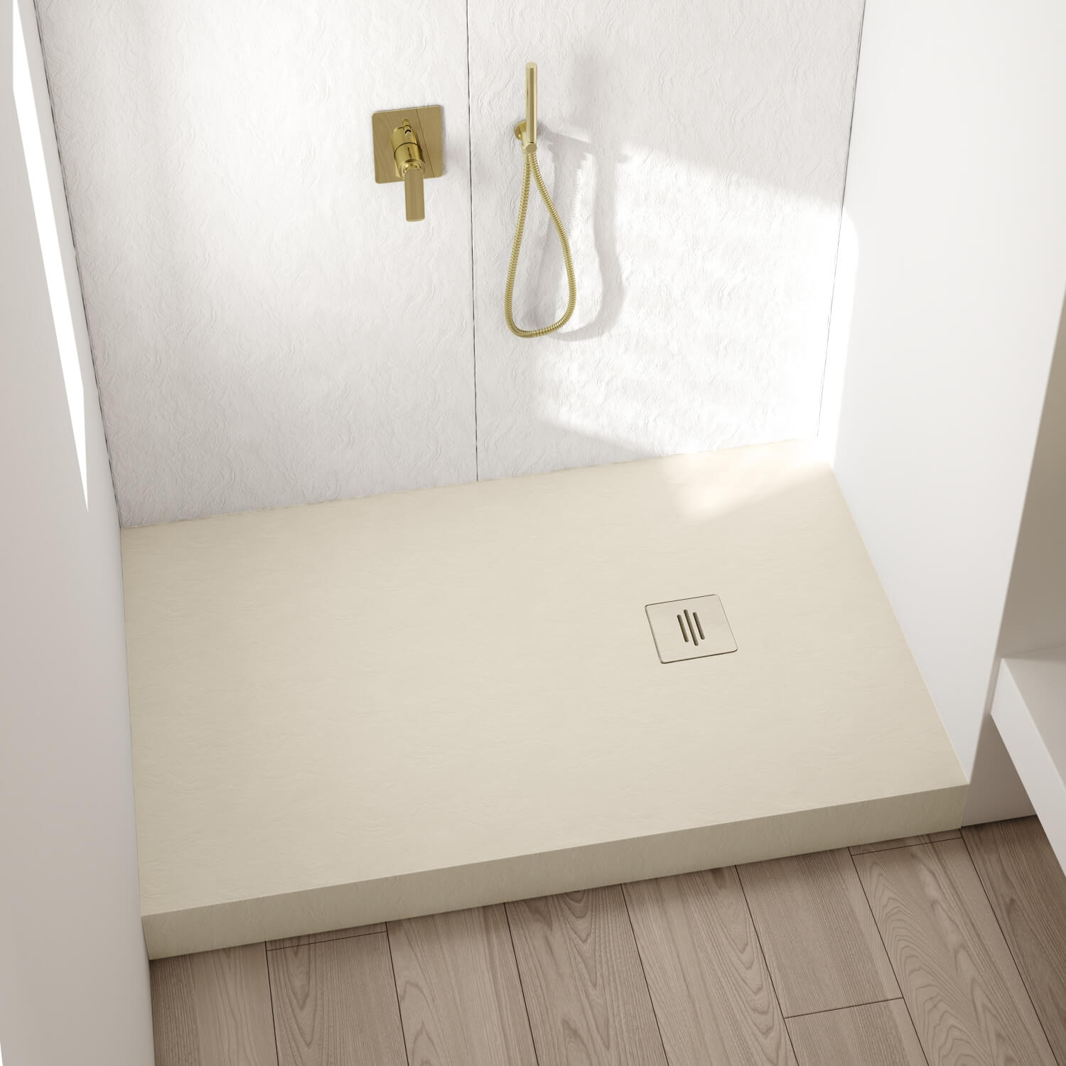 Schedline NonLimits Cashmere Stone brodzik prostokątny 100x70 cm beżowy 3ST.N1P-70100/PK/ST-M1/PK/ST