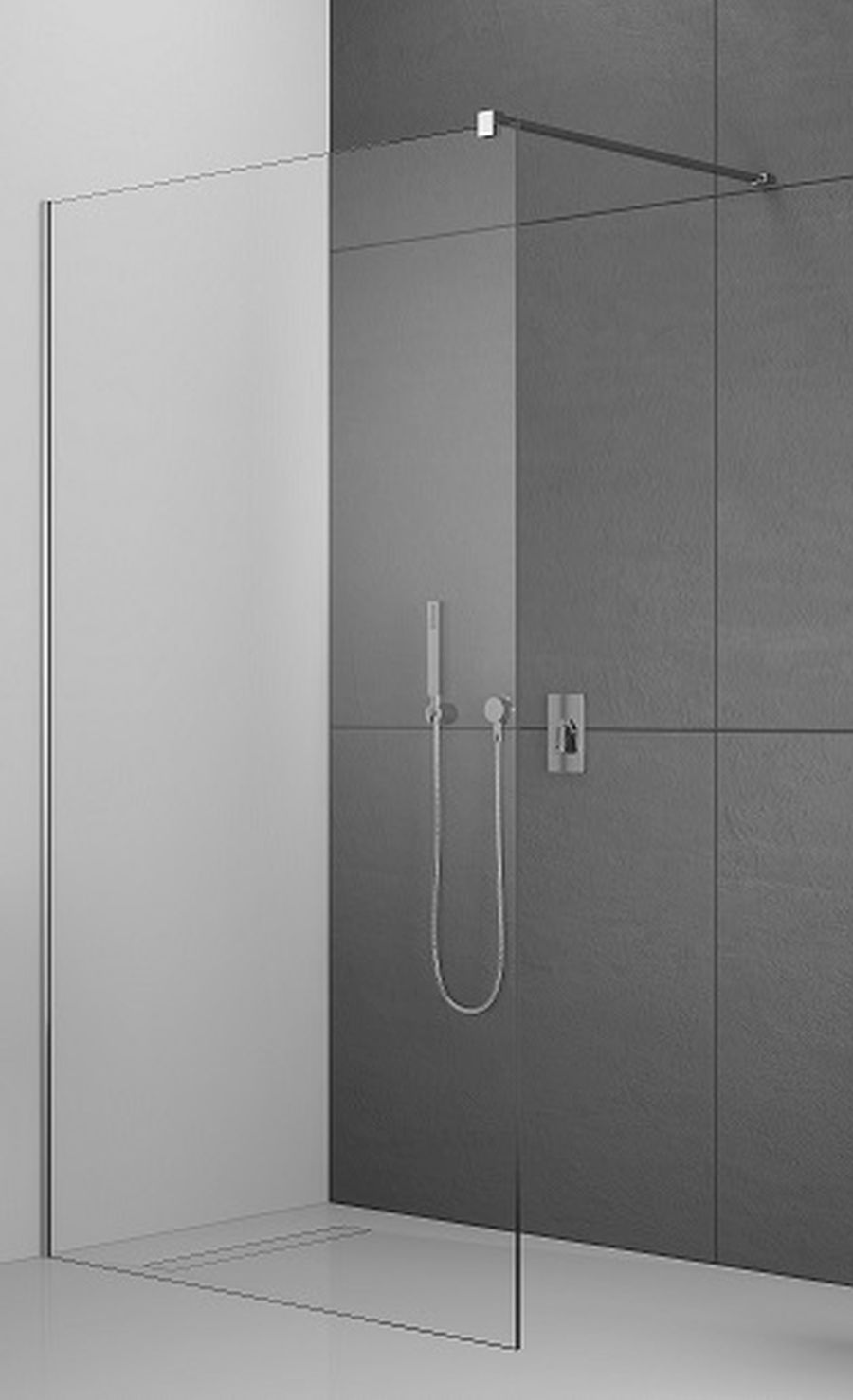 Radaway Modo X II Walk-In ścianka prysznicowa 140 cm wolnostojąca chrom/szkło przezroczyste 389344-01-01