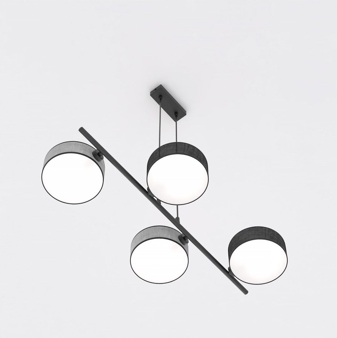 Emibig Drumz lampa wisząca 4x10 W czarna/szary 1567/4