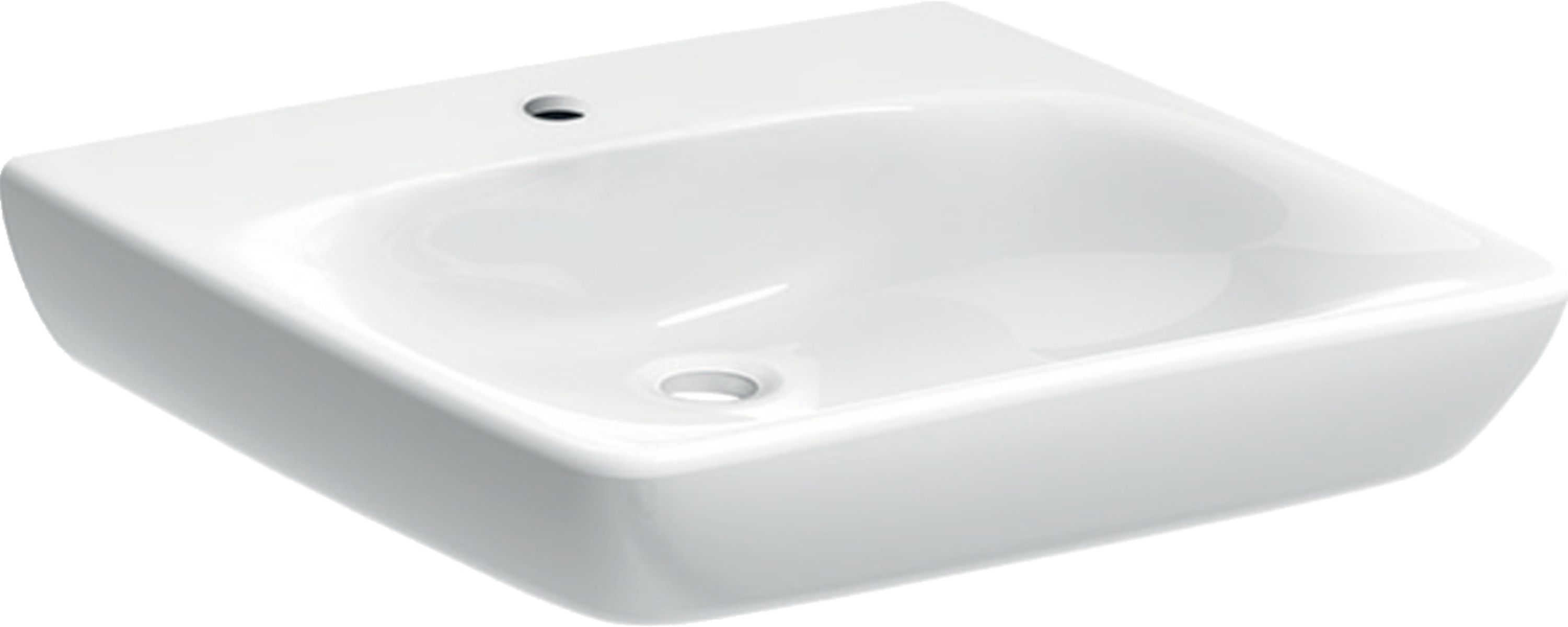 Geberit Selnova Comfort umywalka 60x55 cm prostokątna ścienna dla niepełnosprawnych biała 502.771.00.7