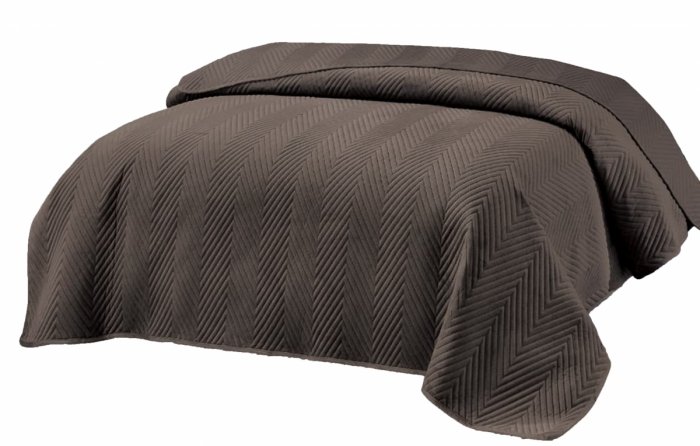Miękka narzuta pikowana 100% mikrofibra 170x210 wz. NNW-3305 gorzka czekolada