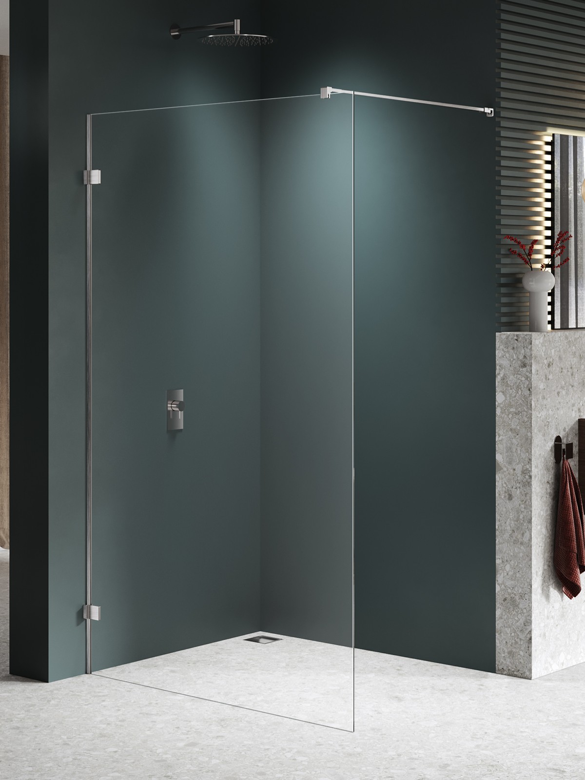 Darmowa Dostawa - Ścianka prysznicowa walk-in 60 cm szczotkowany/szkło przezroczyste New Trendy Avexa Nickel Brushed EXK8625