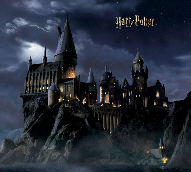 fototapeta Sanders & Sanders Harry Potter Hogwart czarnymIciemnoniebieskim 270 x 300 cm - 1 rol.