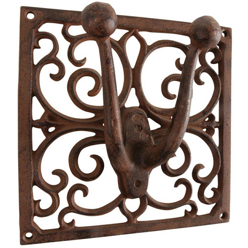 Wieszak ścienny Esschert Design żeliwny wiktoriański 17x17x6,5 cm 1 szt.