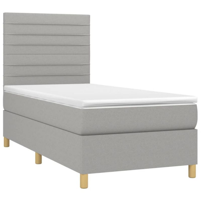 Łóżko kontynentalne WaszeMeble 80x200 cm jasnoszare WM-3135469 1 szt.