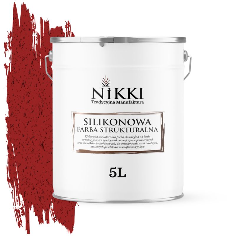 Farba Strukturalna Elewacyjna Silikonowa NIKKI Czerwony 3001 5L