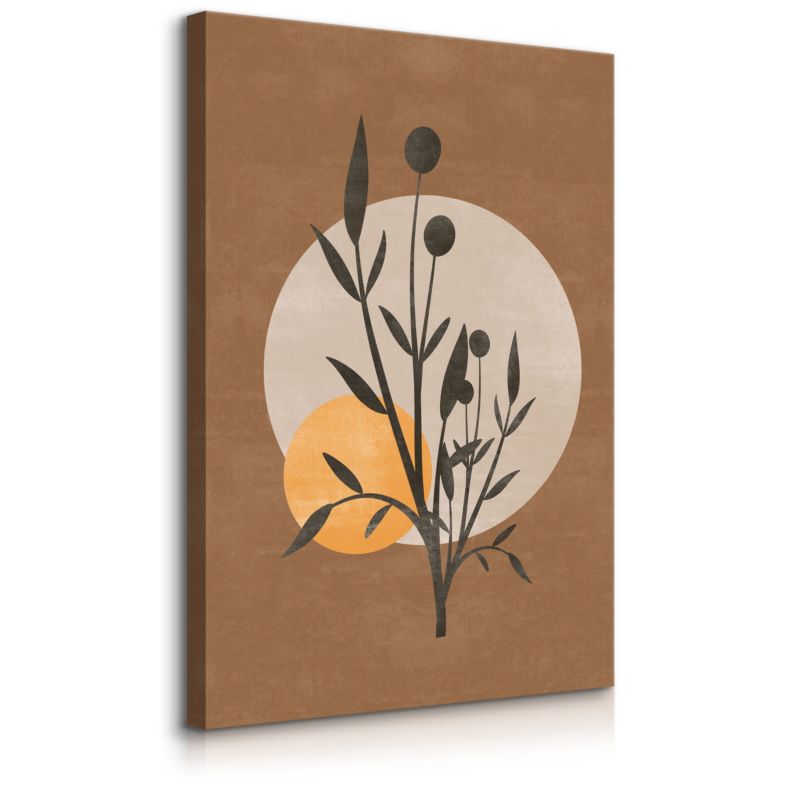 Obraz Muralo Na Płótnie Do Salonu Liście Gałązki Styl Boho Minimalizm 60x90 cm 1 szt.