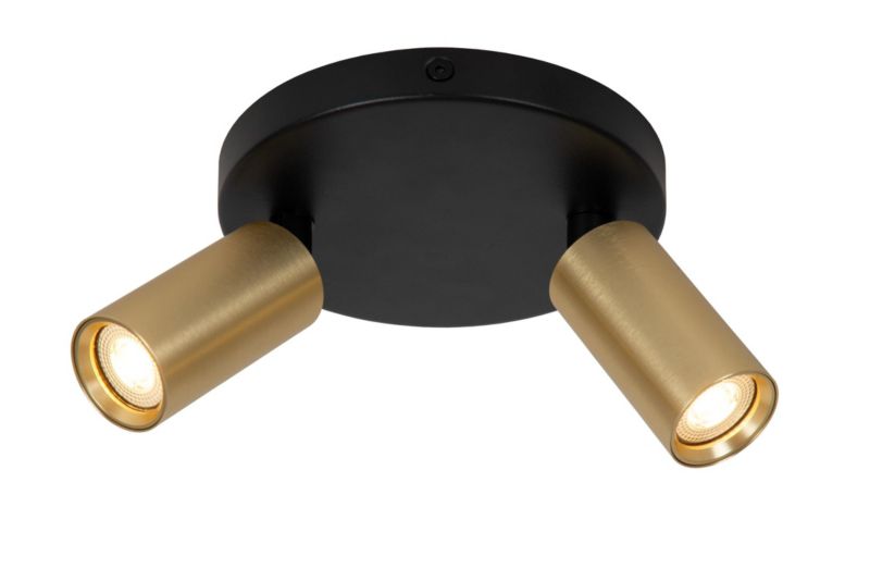 Reflektor spot podwójny ruchome tuby Lucide RITMO złoto-czarny 2xMR11x35W IP20 wym:11,1x15x15cm - 1 szt.