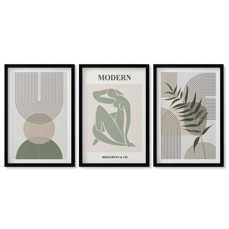 Komplet obrazów czarna rama Tulup 40x60 cm Stylowe grafiki roślinne Obrazy do kuchni w ramie 1 kpl