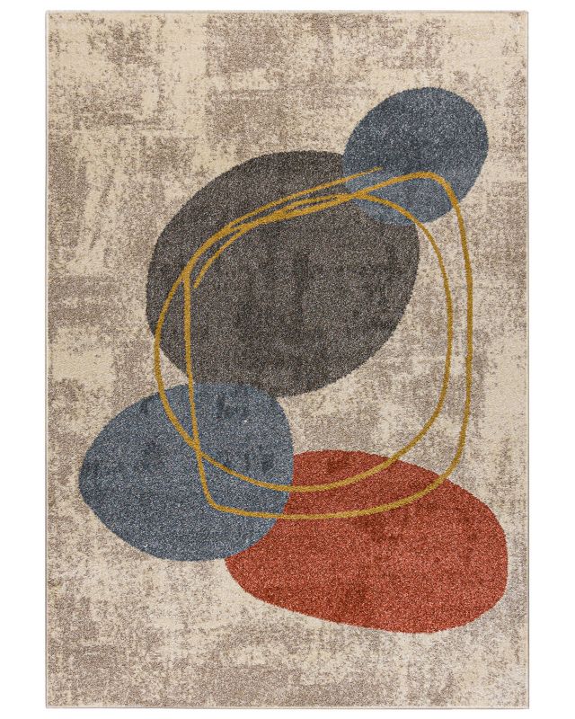 Dywan Wewnętrzny LUCY Mazovia Prostokątny 80 x 150 cm Beżowy, Kremowy, Motyw Geometryczny 1 szt.