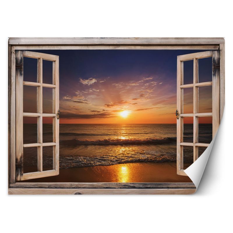 Fototapeta Feeby Widok z okna Morze Plaża Zachód Słońca 150x105 1 szt