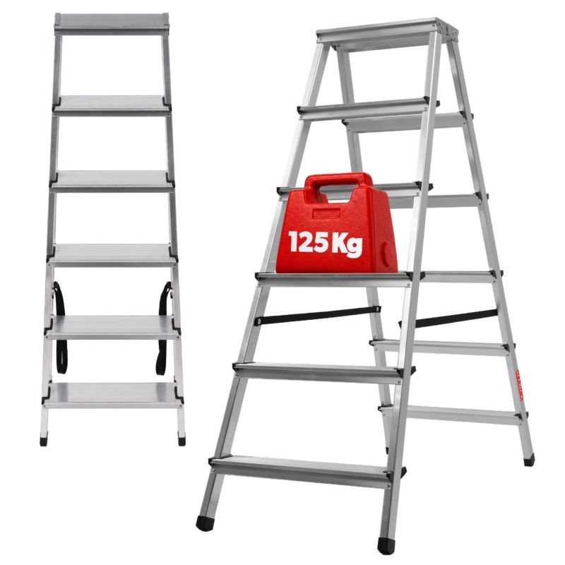 Drabina KADAX Aluminiowa Składana 6 Stopniowa Domowa mocna 125kg Produkt Polski 1szt.
