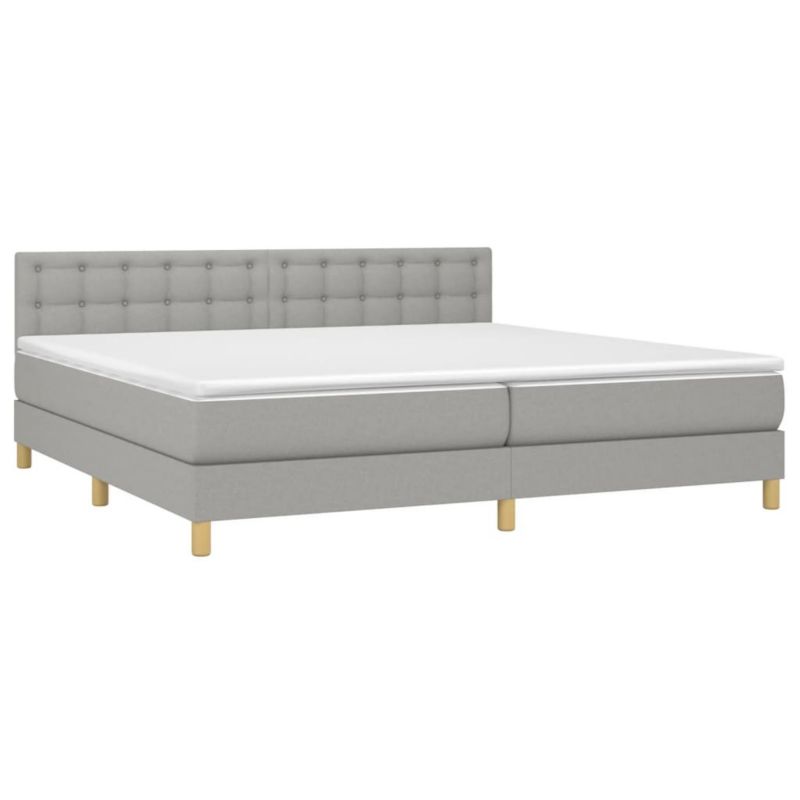 Łóżko kontynentalne WaszeMeble 200x200 cm jasnoszare WM-3134061 1 szt.