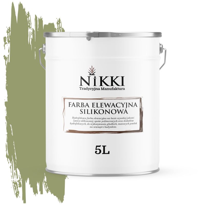Farba Elewacyjna Zewnętrzna Silikonowa Odporna na Zielenienie NIKKI Zielony F484 5L