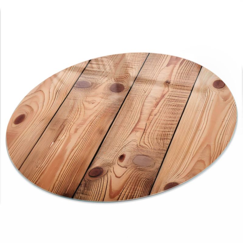 Blat Na Stolik ArtPrintCave fi70 cm Drewniany motyw - Hartowany Blat Szklany Ochronny 1 szt.