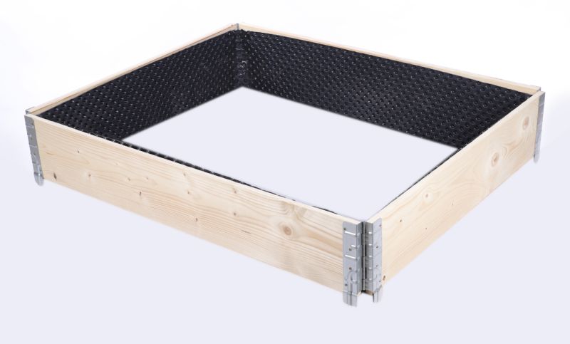 Skrzynia na warzywa MODO24 20x120x100 cm impregnowane przezroczyste drewno 1 szt. z folią kubełkową 1 szt.