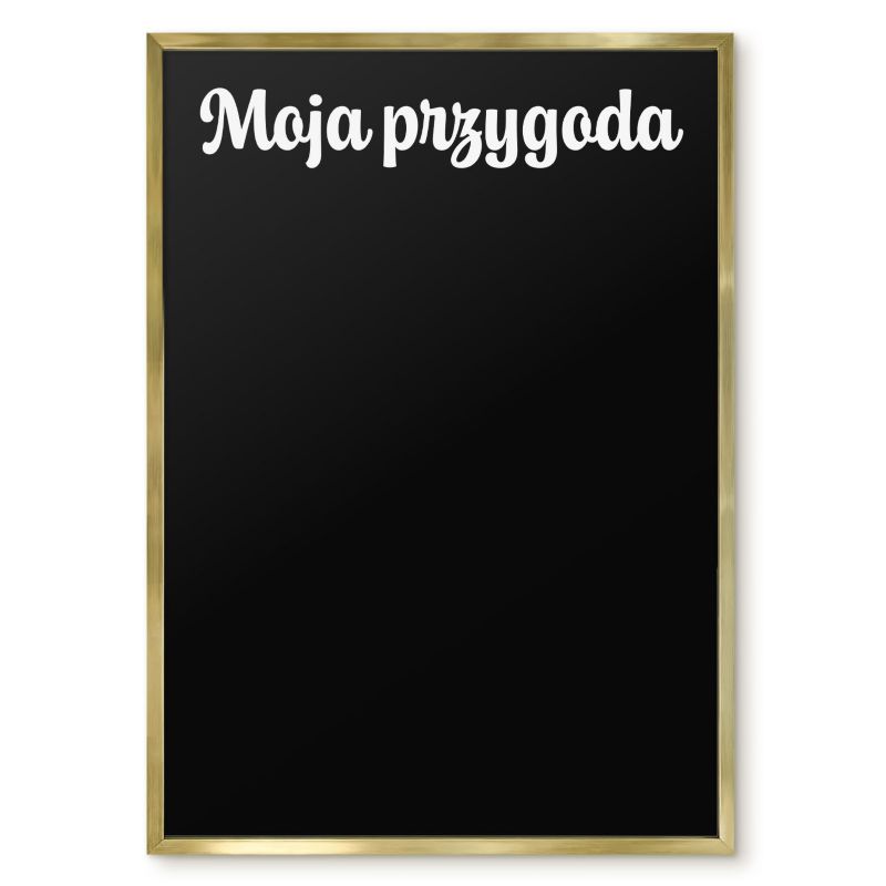 Tablica Do Magnesów Tulup 50x70 cm Moja przygoda 6 - Złota rama Do salonu, sypialni 1 szt.