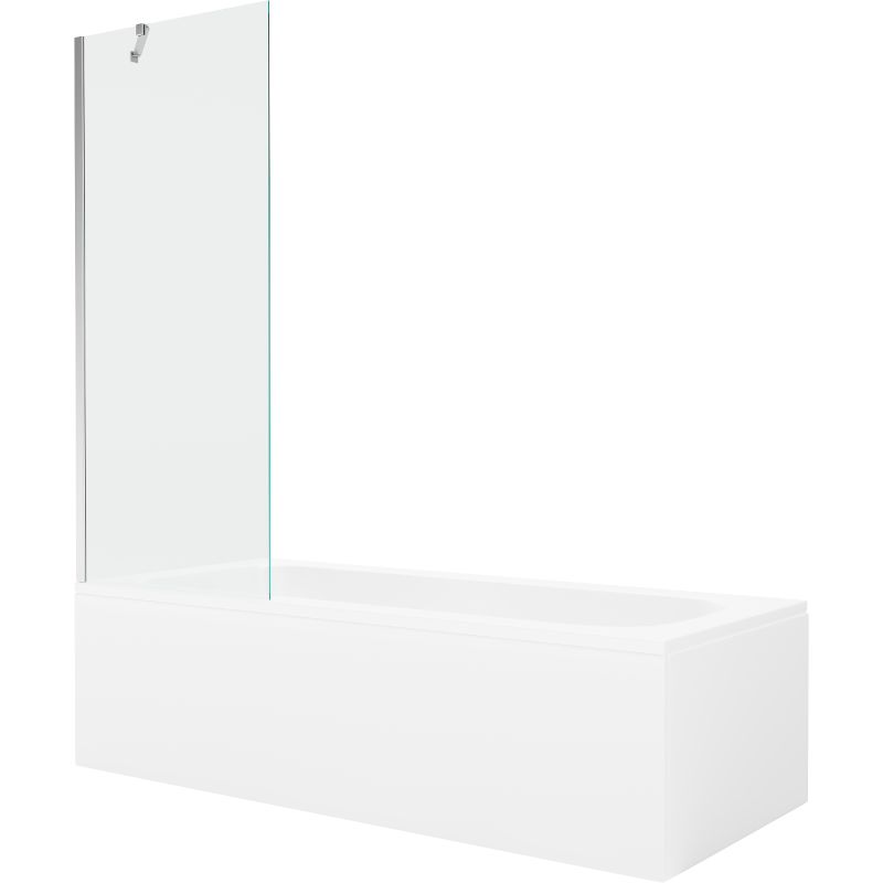 Wanna prostokątna Mexen Vega 160 x 70 cm z obudową i parawanem 1-skrzydłowym 70 cm transparent chrom 550116070X9507000001 1 szt.