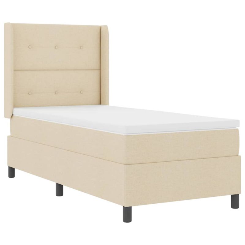 Łóżko z materacem WaszeMeble 80x200 cm Kremowy tkanina WM-3341614 1 szt.