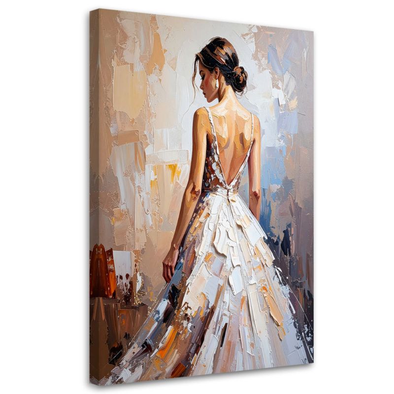 Obraz do salonu sypialni Feeby Piękna Kobieta w białej sukni 80x120cm 1szt