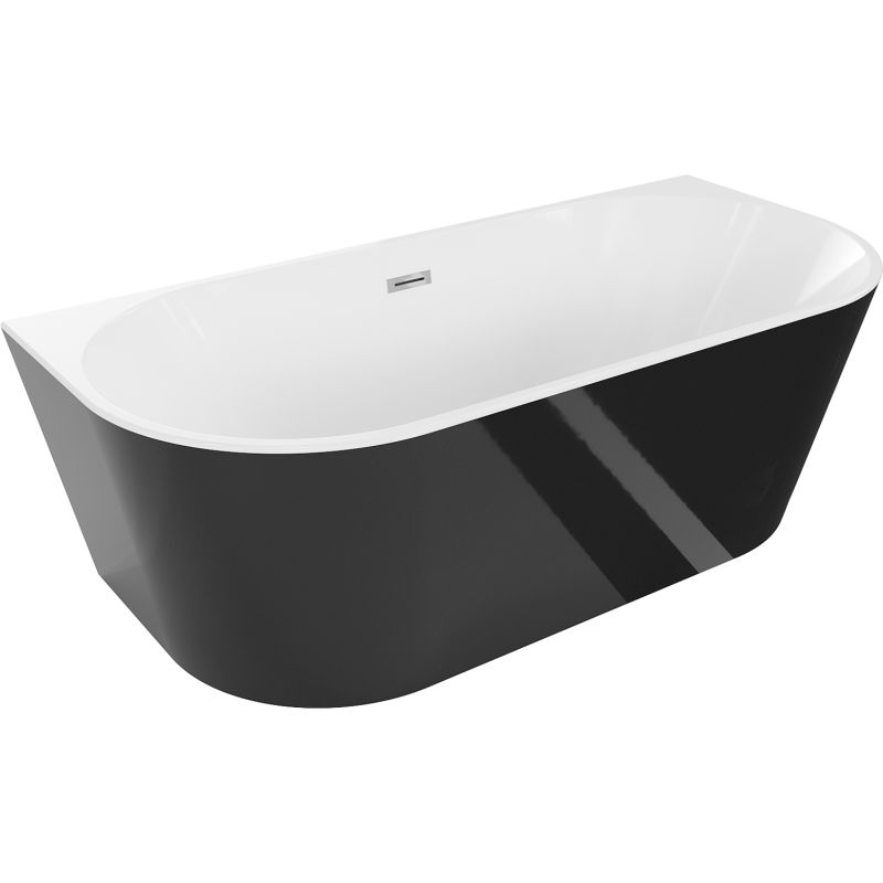 Wanna przyścienna Mexen Oval biały czarny 150 x 75 cm 1 szt.