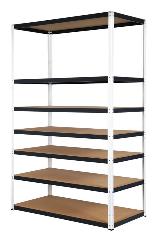 Regał metalowy MODO24 magazynowy biało-grafitowy helios 270x150x50cm 7 półek po 275 kg 1 szt.