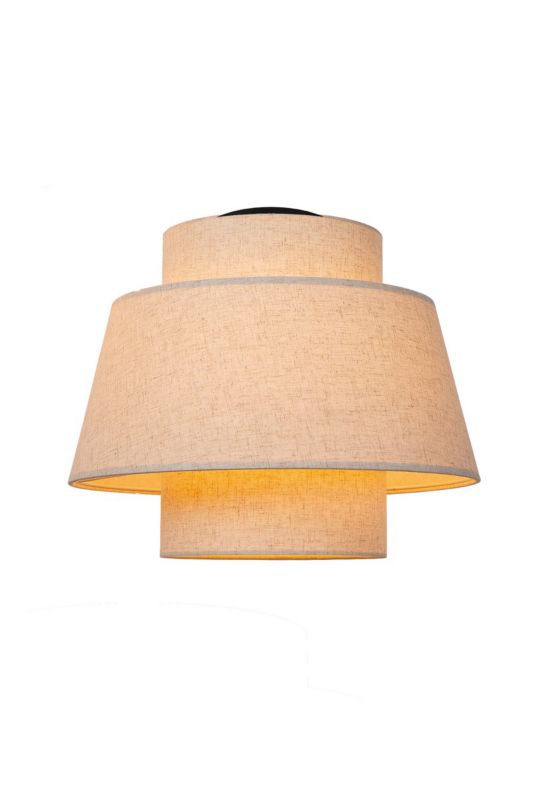 Lampa wisząca tkaninowy klosz Lucide TRIBUTE beżowo-czarna 1xE27x40W IP20 wym:24x40x40cm - 1 szt.