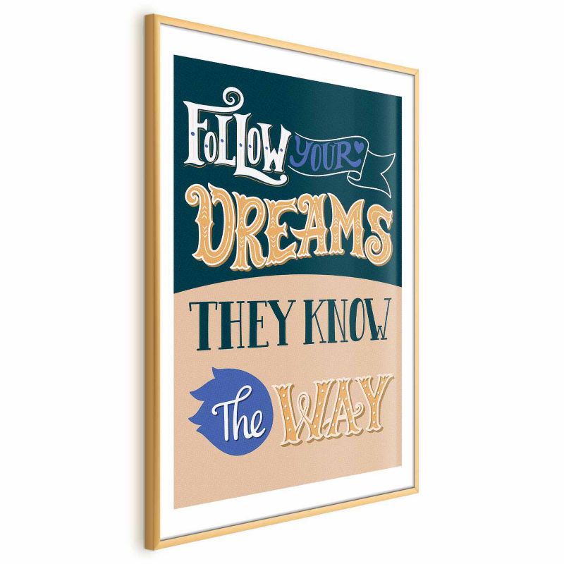 Plakat Artgeist Follow 60x90 cm z ramą złotą 1 szt