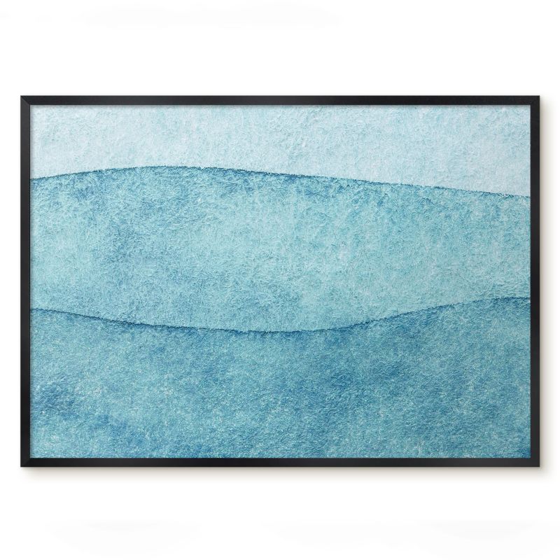 Tablica Magnetyczna Do Sypialni Tulup 70x50 cm Niebieskie fale - Czarna rama Do salonu, sypialni 1 szt.
