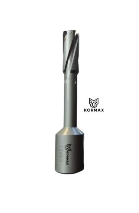 Frez trepanacyjny do metalu z węglika spiekanego Kormax 13x50mm z uchwytem Weldon - 1 szt.