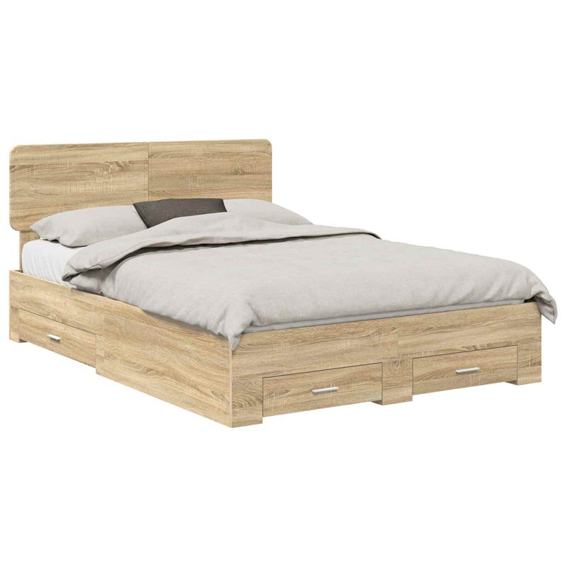 Łóżko WaszeMeble z Szufladami 140x190 cm Brązowe WM-3412375 1 szt.