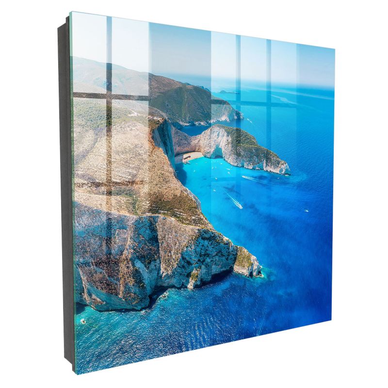 Organizer Na Klucze Tulup 30x30 cm Lazurowe wybrzeże - Czarna - Otwierana na lewo 1 szt.