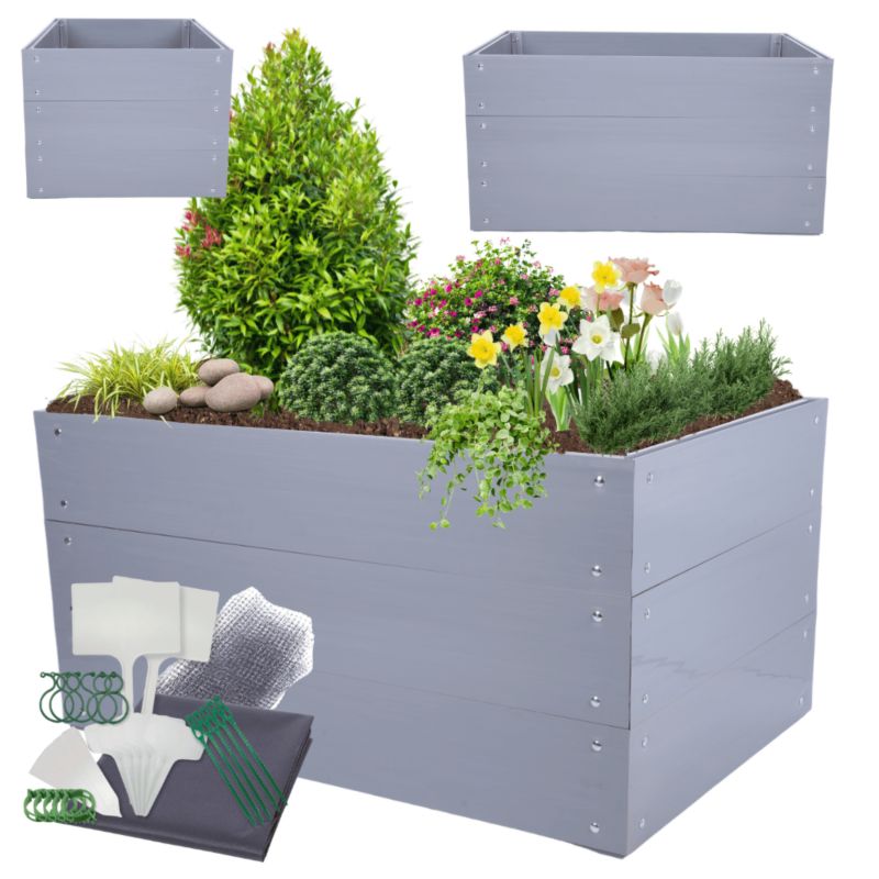 Skrzynia na warzywa MODO24 modułowa plastikowa trwała odporna na warunki atmosferyczne 60x120x60 cm 1 szt.