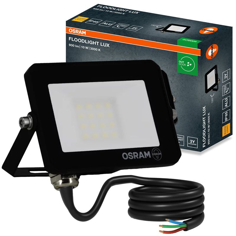 Naświetlacz Floodlight Lux LED 10W OSRAM Halogen Zewnętrzny Reflektor 3000K 900lm IP65 1 szt.