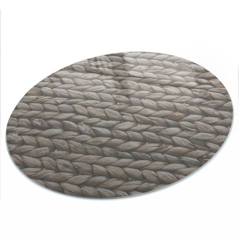 Blat ArtPrintCave fi80cm Rustykalna tekstura - Szklany Blat na Stół z Nadrukiem Dekoracyjnym 1 szt.