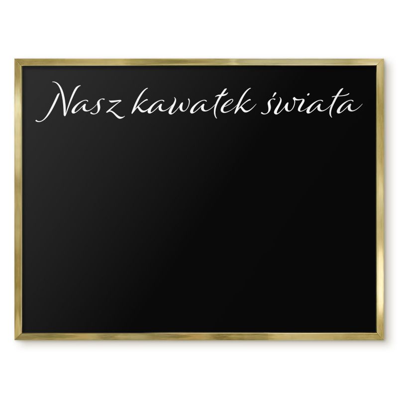 Tablica Magnetyczna W Ramie Tulup 80x60 cm Nasz kawałek świata 9 - Złota rama Do salonu, sypialni 1 szt.