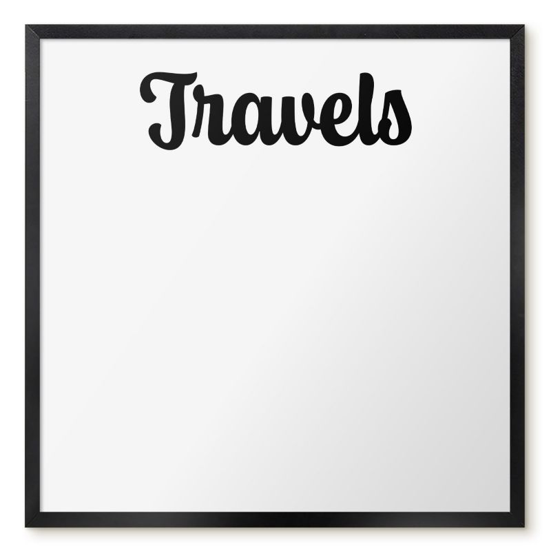 Magnetyczna Tablica Ścienna Tulup 50x50 cm Travels 1 - Czarna rama Do salonu, sypialni 1 szt.