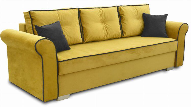 Sofa rozkładana do salonu Bonni Merida Żółta 1 szt.