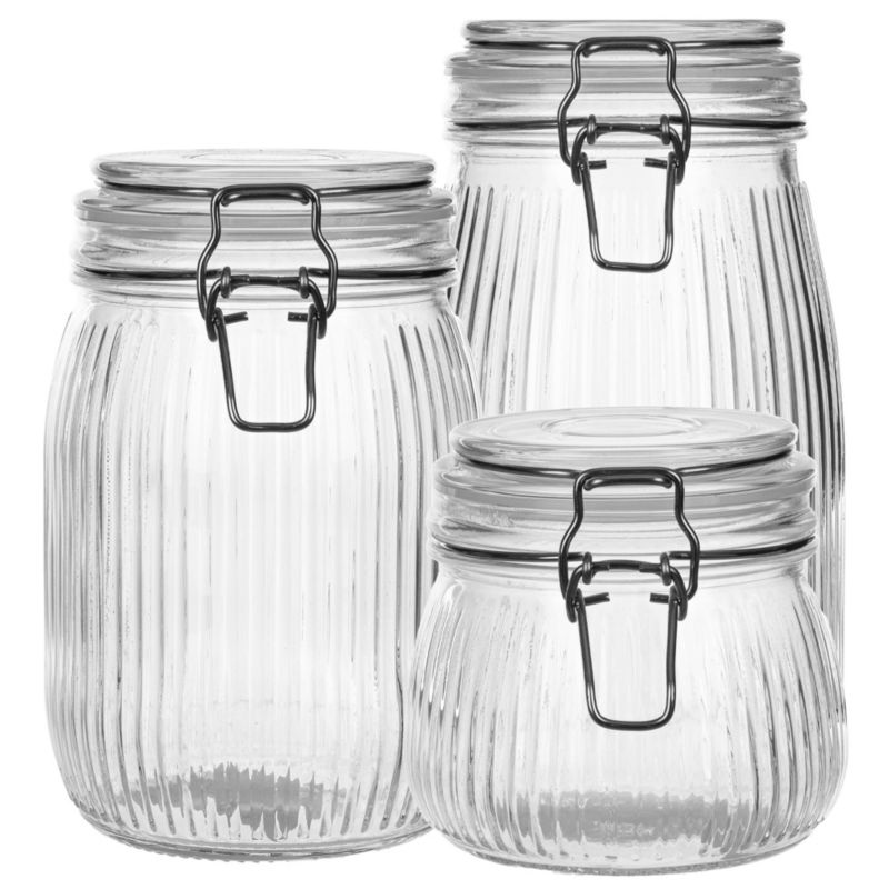 Pojemnik KADAX szklany z pokrywą zestaw 500 ml + 950 ml + 1450 ml 3 szt.