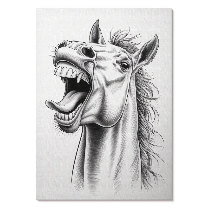 Obraz Plakat Canvas Tulup 29,7x42 cm (A3) Śmiech konia Do salonu, biura, sypialni 1 szt.