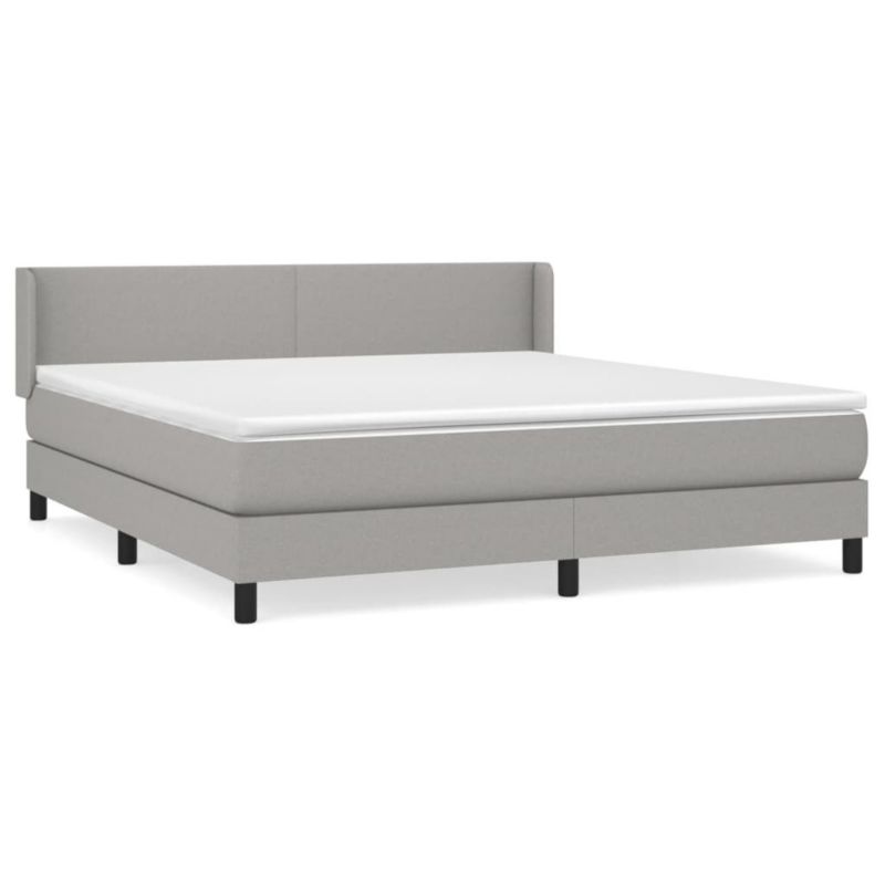 Łóżko kontynentalne WaszeMeble 160x200 cm jasnoszare WM-3129561 1 szt.